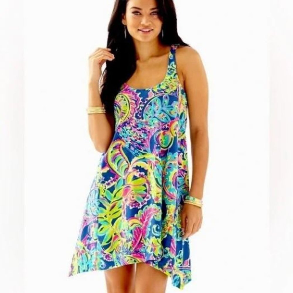 Lilly Pulitzer Dress Monterey Toucan Play Multi Racer Back Tank Swing XXS